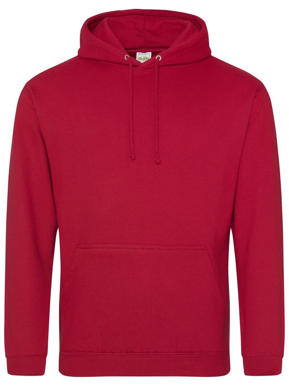 Organic Hoodie Herren Sweatshirt / Hoodie – Just Hoods by AWDis – Farbe fire red – individuell veredelbar