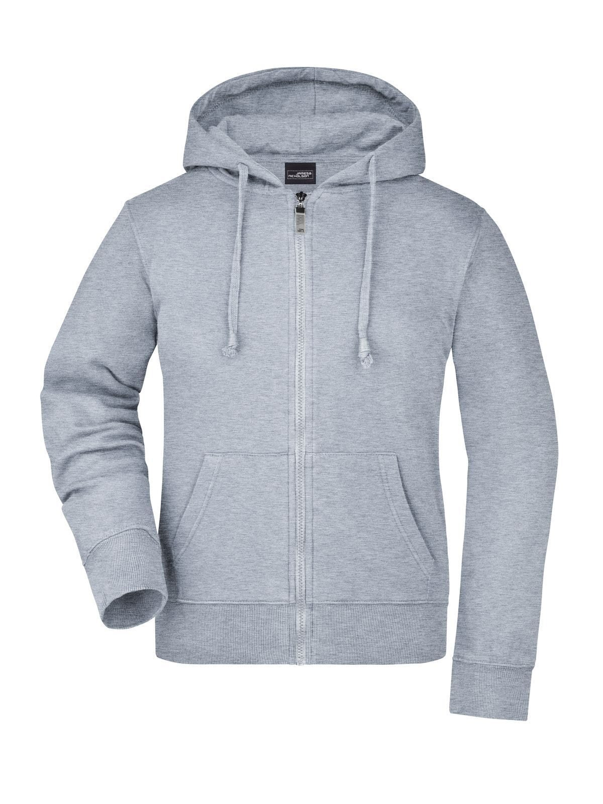 Ladies' Hooded Jacket Damen Sweatshirt / Hoodie – Daiber – Farbe grey-heather – individuell veredelbar