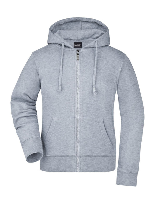 Ladies' Hooded Jacket Damen Sweatshirt / Hoodie – Daiber – Farbe grey-heather – individuell veredelbar