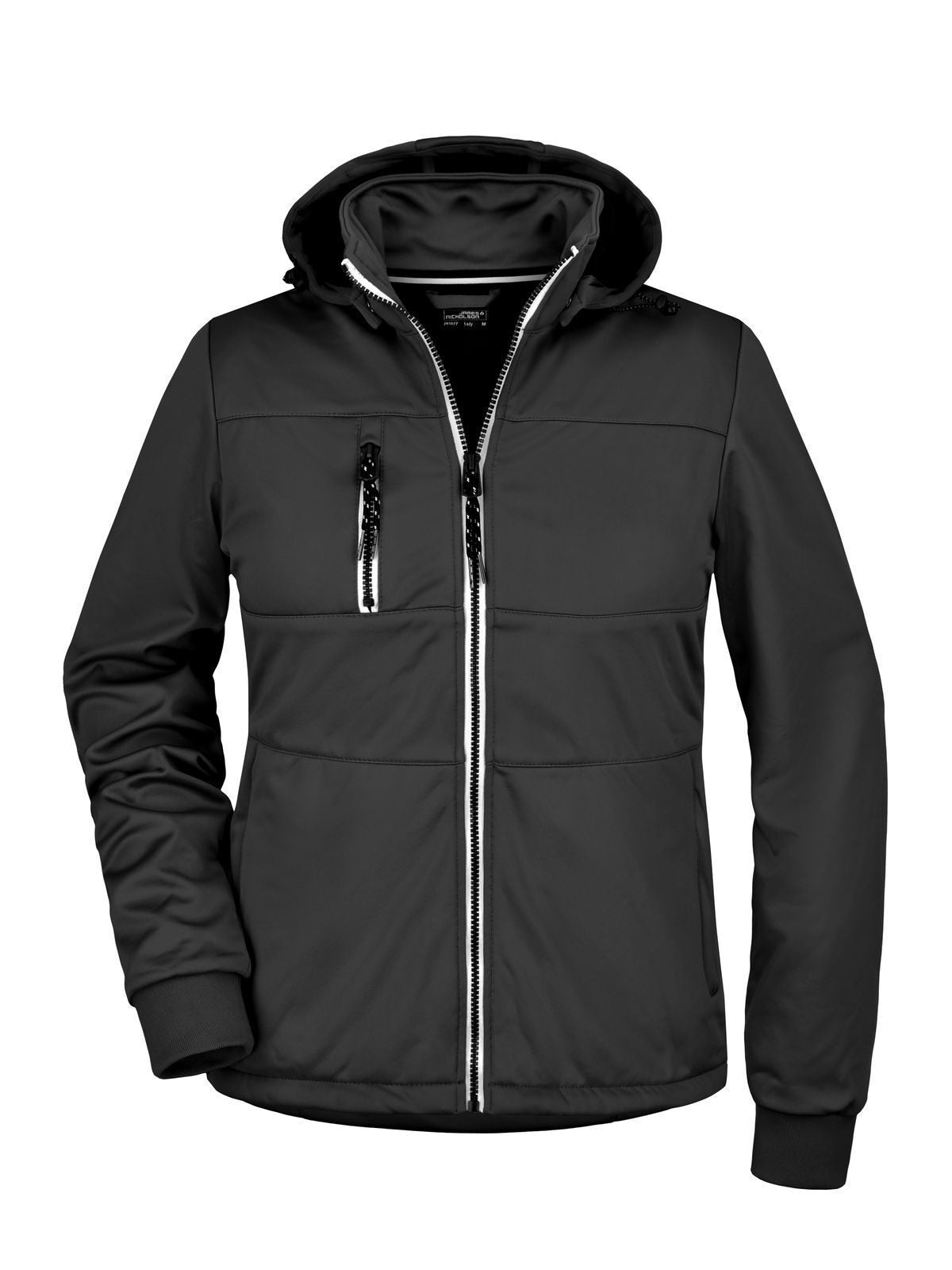 Ladies' Maritime Jacket Damen Softshell – Daiber – Farbe black/black/white – individuell veredelbar