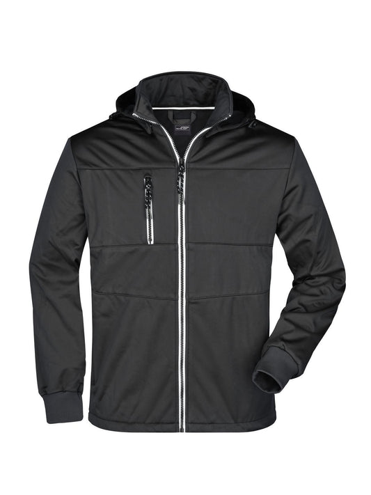 Maritime Jacket Herren Softshell – Daiber – Farbe black/black/white – individuell veredelbar