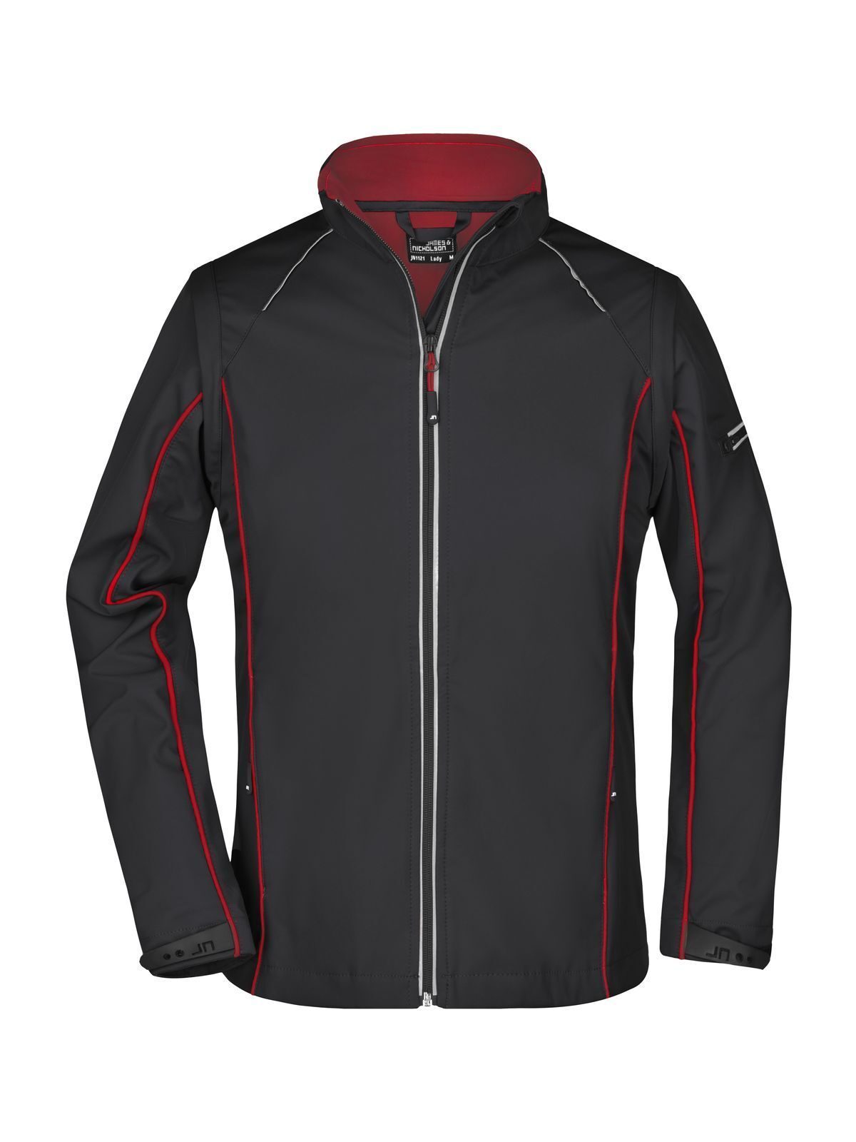 Ladies' Zip-Off Softshell Jacket Damen – Daiber – Farbe black/red – individuell veredelbar