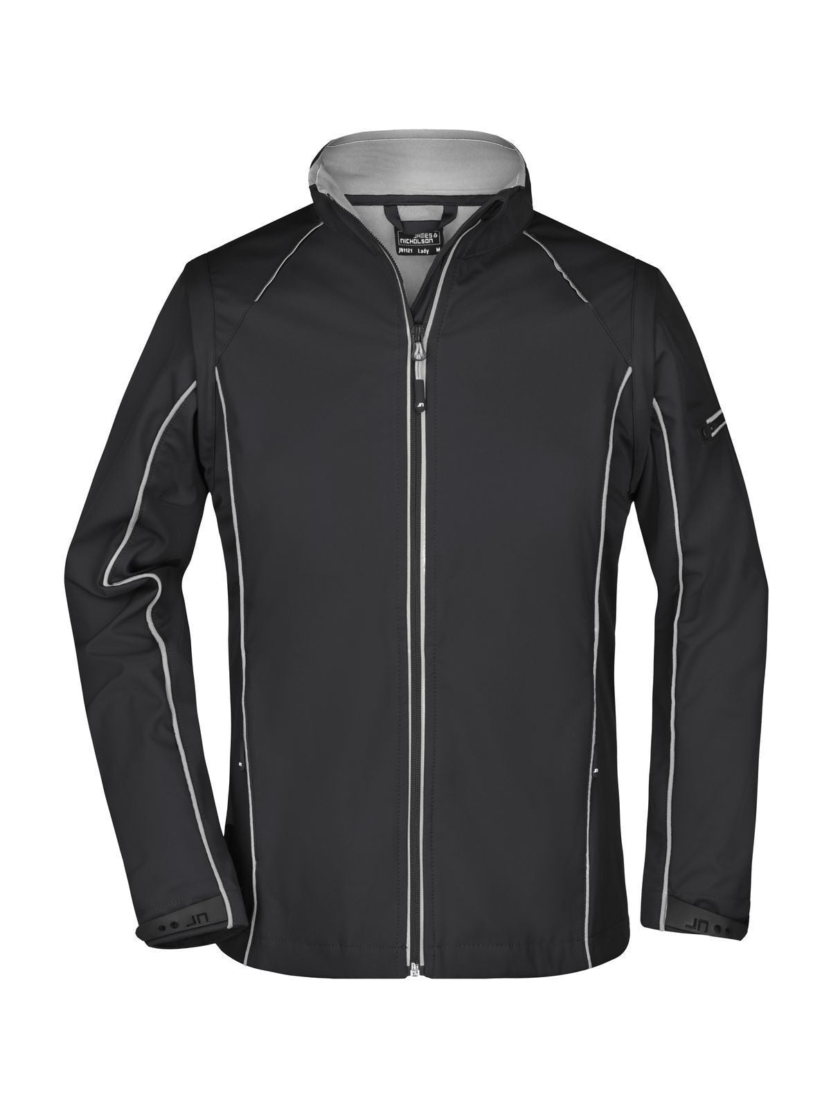 Ladies' Zip-Off Softshell Jacket Damen – Daiber – Farbe black/silver – individuell veredelbar