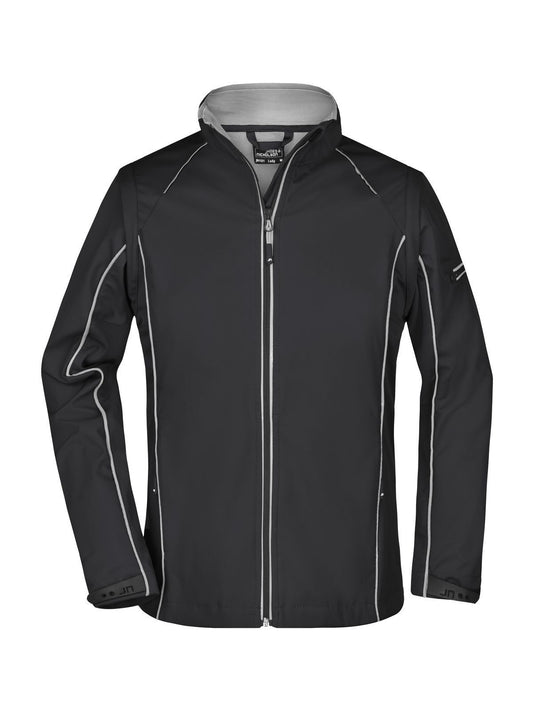 Ladies' Zip-Off Softshell Jacket Damen – Daiber – Farbe black/silver – individuell veredelbar