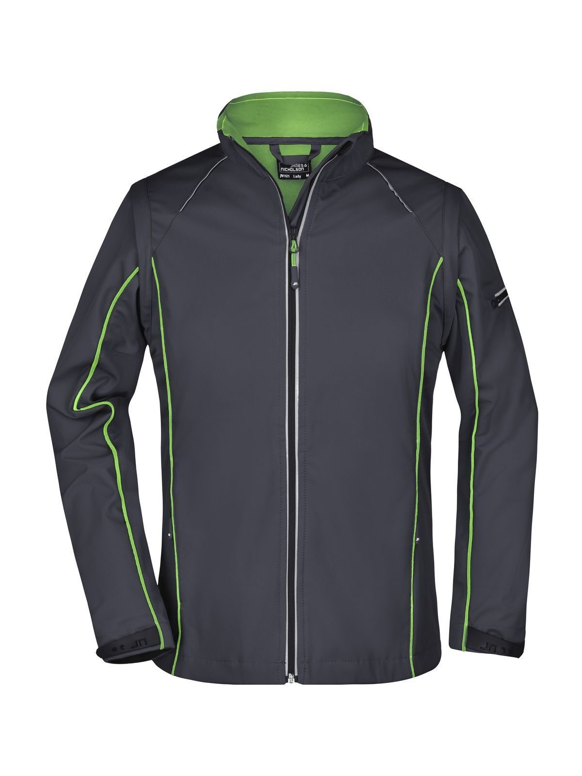 Ladies' Zip-Off Softshell Jacket Damen – Daiber – Farbe iron-grey/green – individuell veredelbar