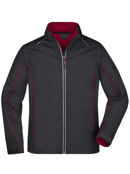Zip-Off Softshell Jacket Herren – Daiber – Farbe black/red – individuell veredelbar
