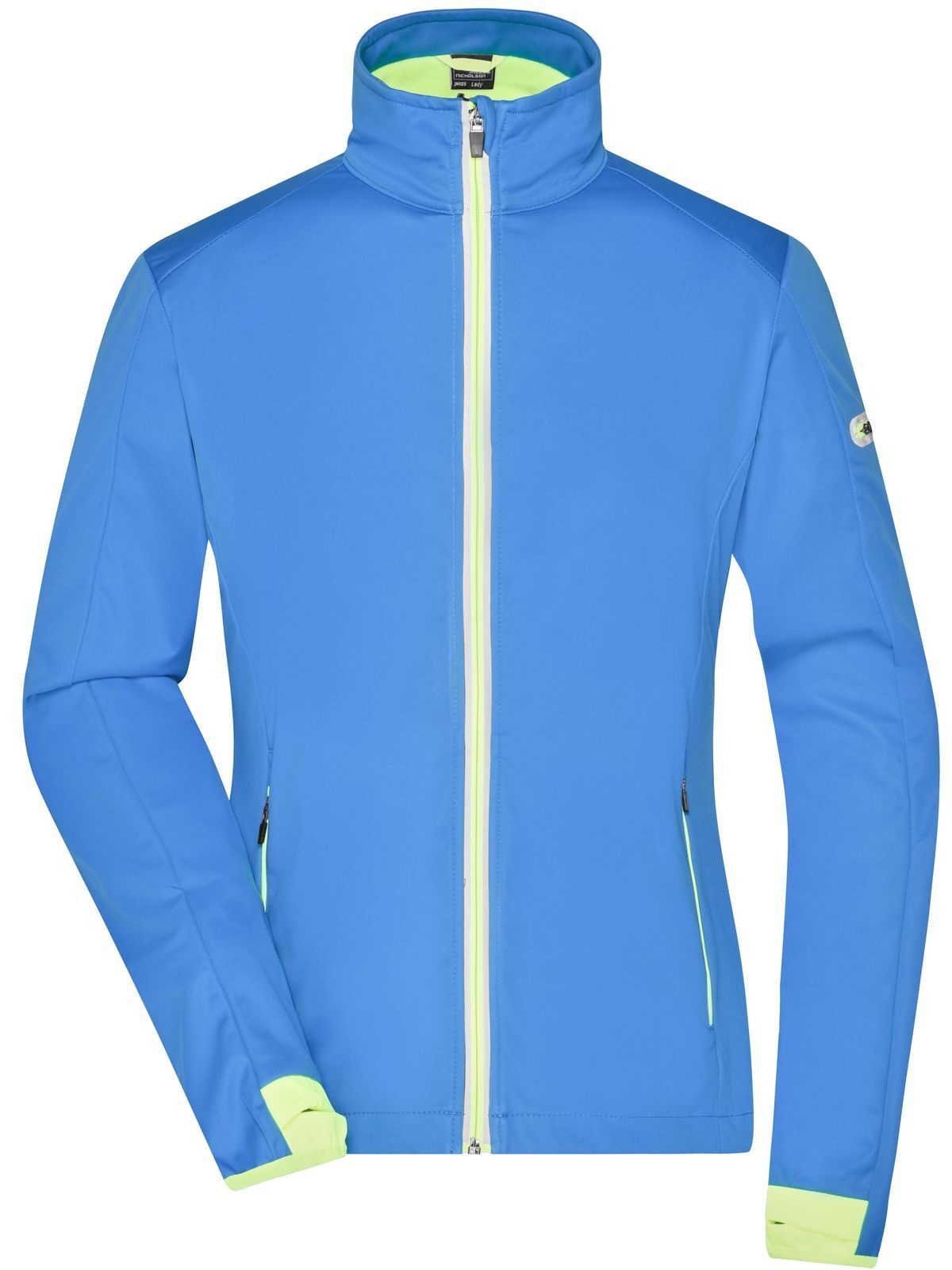 Ladies' Sports Softshell Jacket Damen – Daiber – Farbe bright-blue/bright-yellow – individuell veredelbar