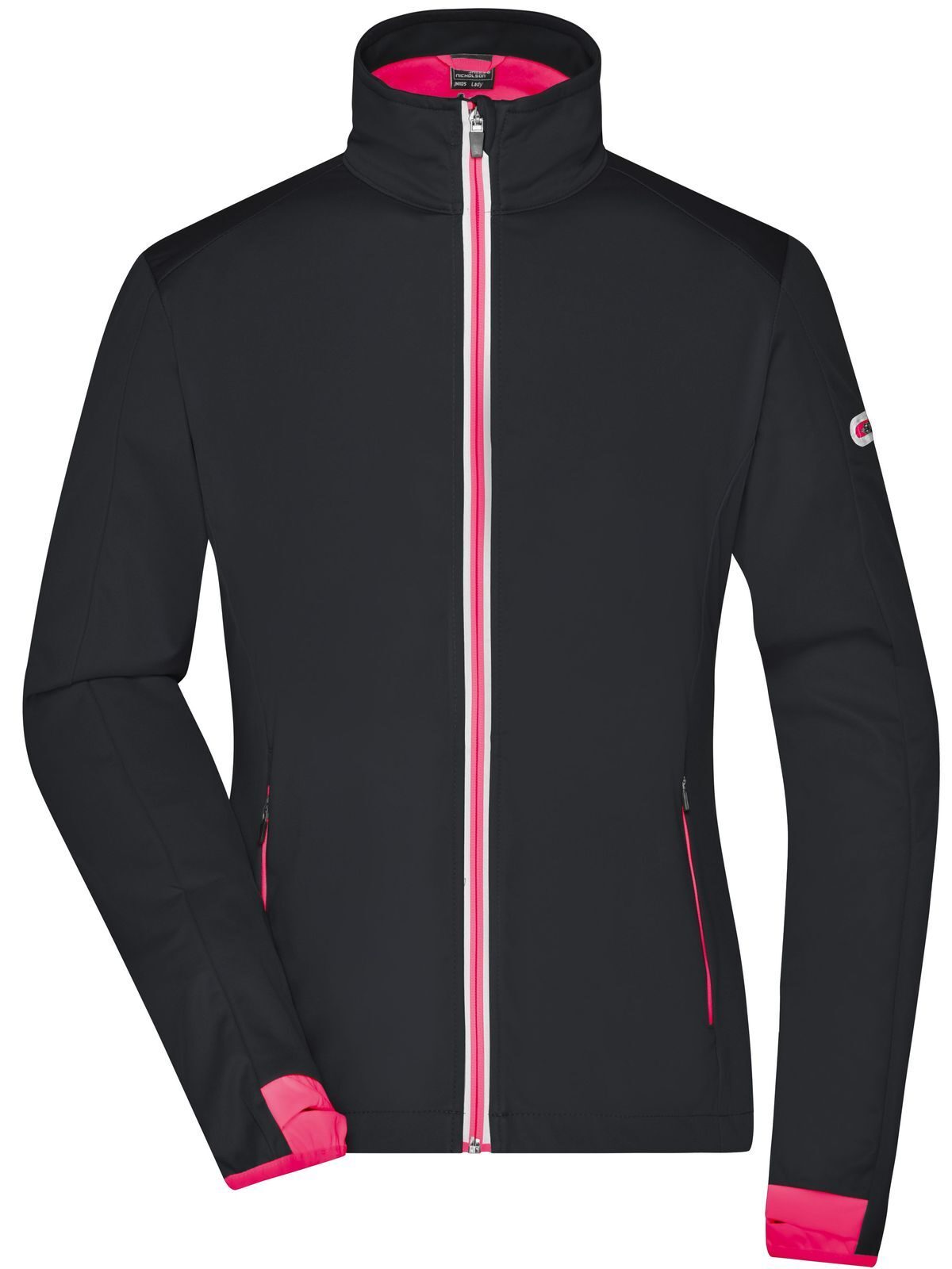 Ladies' Sports Softshell Jacket Damen – Daiber – Farbe black/light-red – individuell veredelbar