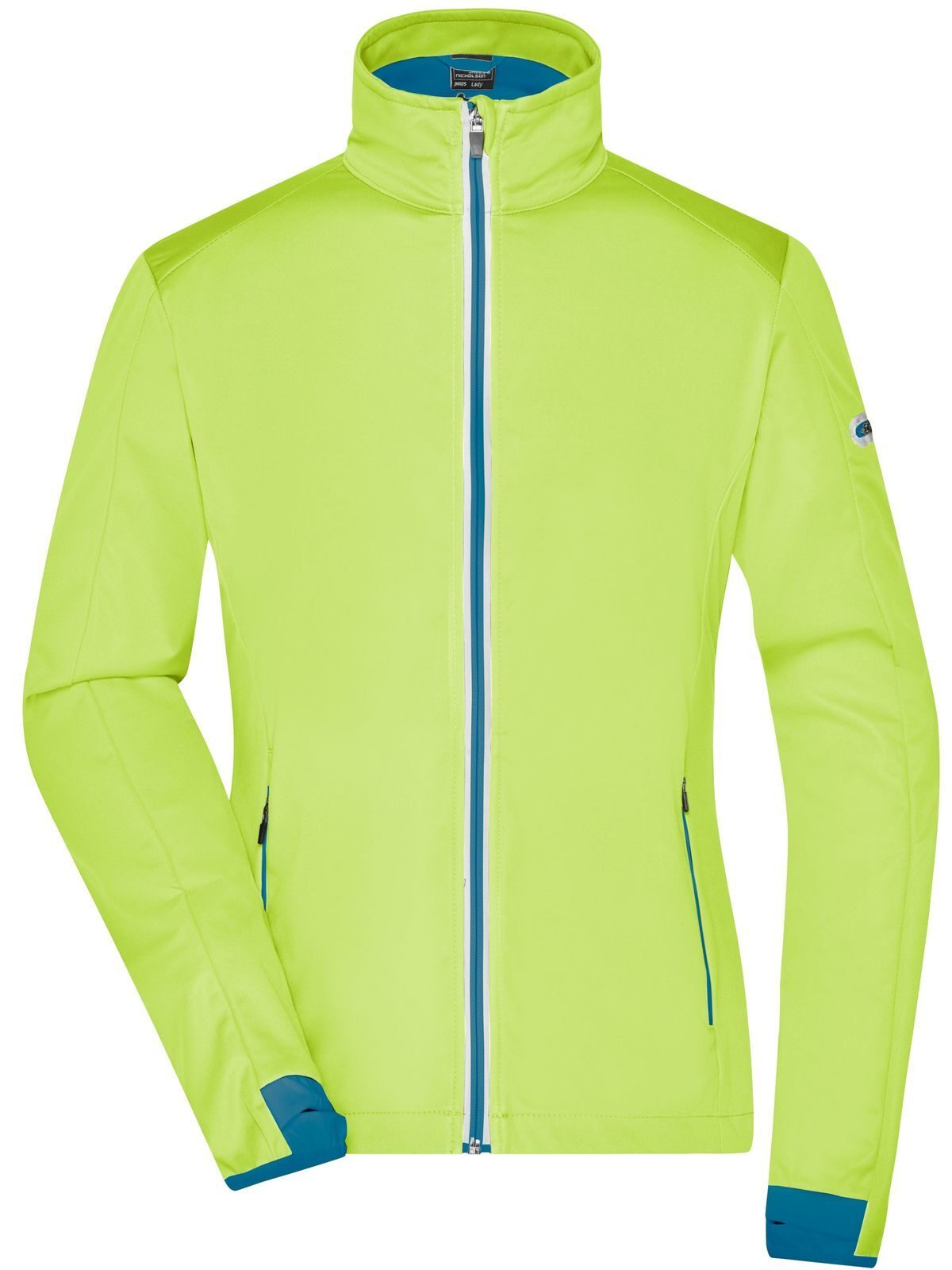 Ladies' Sports Softshell Jacket Damen – Daiber – Farbe bright-yellow/bright-blue – individuell veredelbar