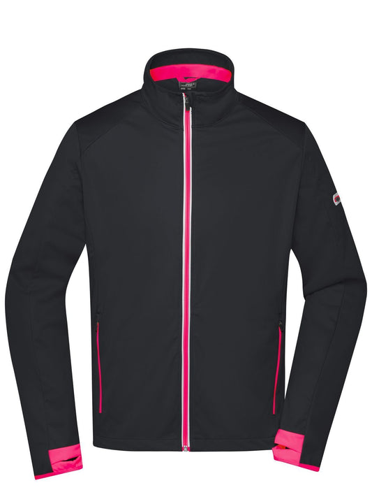 Sports Softshell Jacket Herren – Daiber – Farbe black/light-red – individuell veredelbar