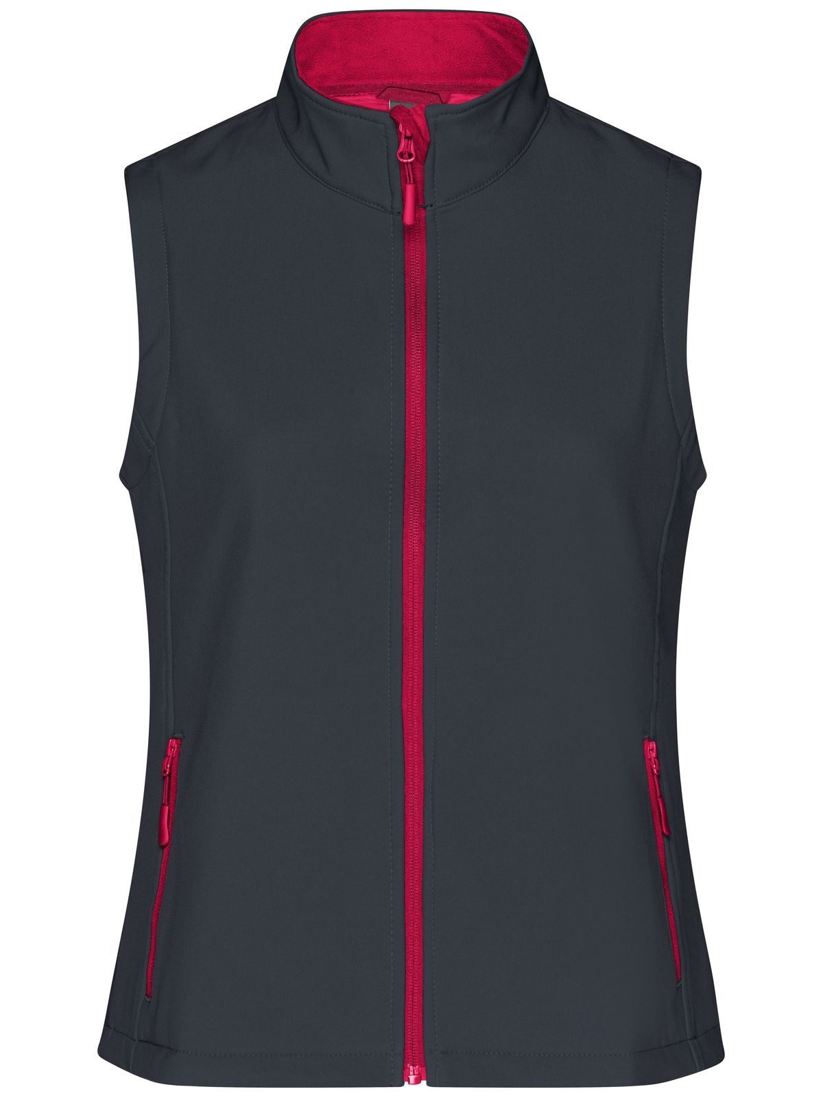 Ladies' Promo Softshell Vest Damen – Daiber – Farbe iron-grey/red – individuell veredelbar