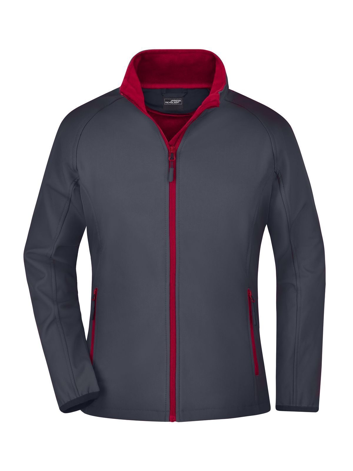Ladies' Promo Softshell Jacket Damen – Daiber – Farbe iron-grey/red – individuell veredelbar