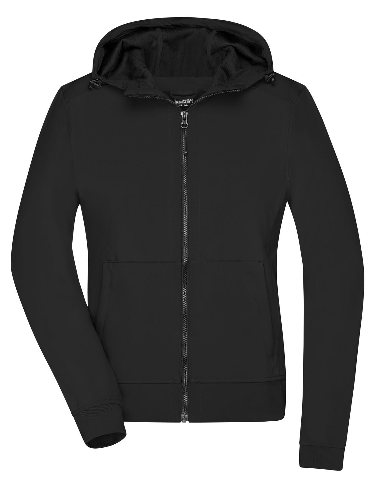 Ladies' Hooded Softshell Jacket Damen – Daiber – Farbe black/black – individuell veredelbar
