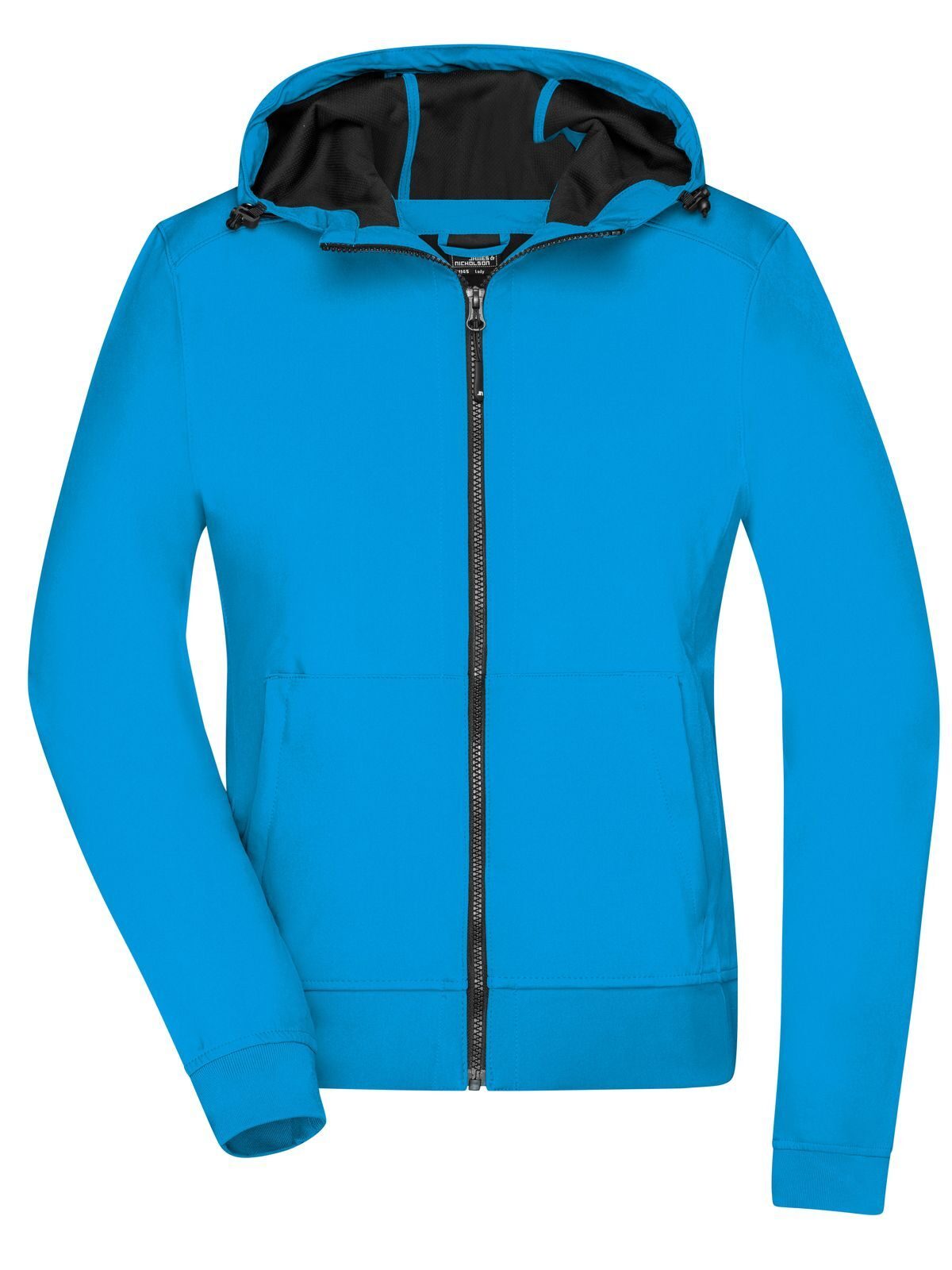 Ladies' Hooded Softshell Jacket Damen – Daiber – Farbe blue/black – individuell veredelbar