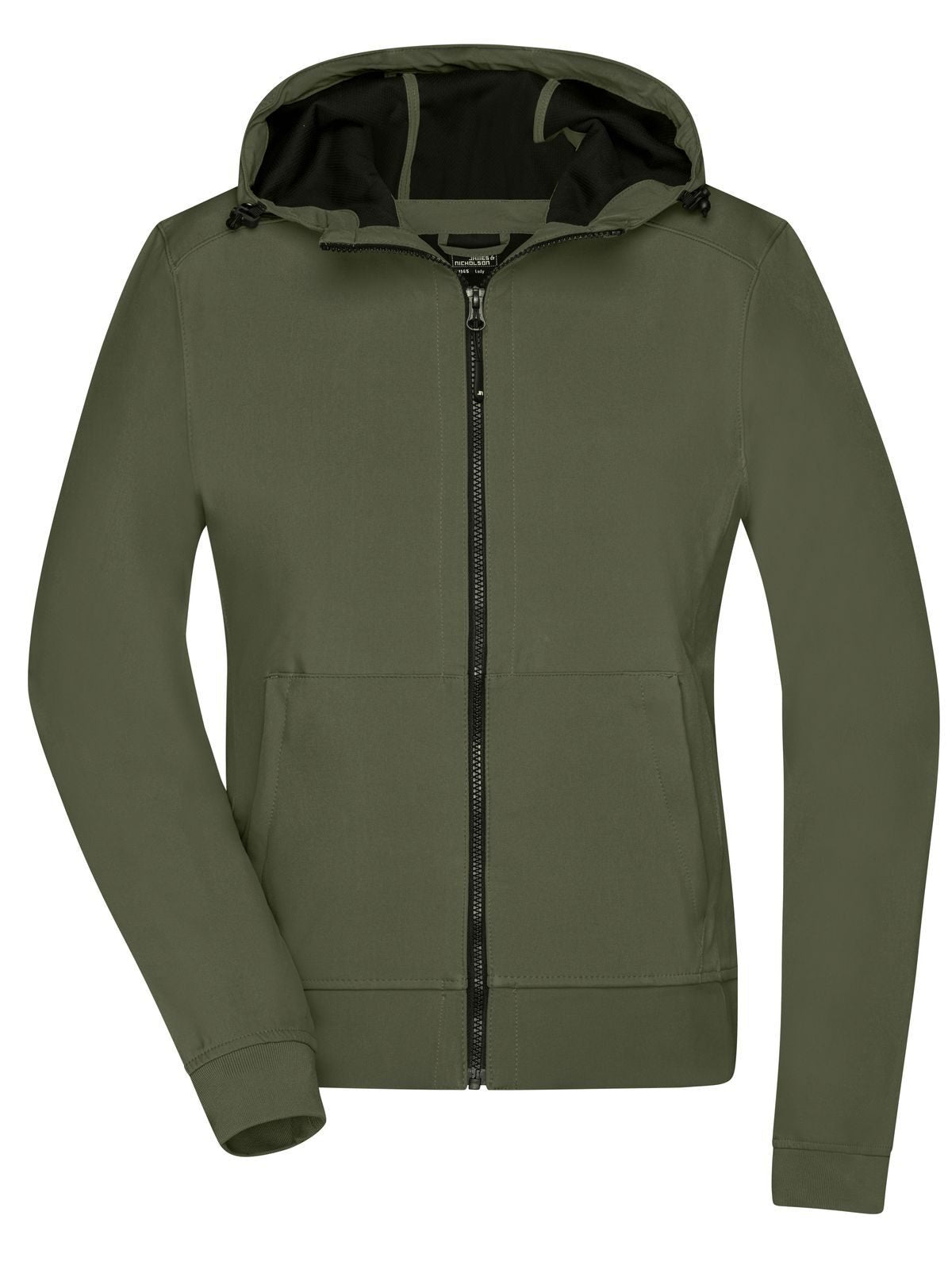 Ladies' Hooded Softshell Jacket Damen – Daiber – Farbe olive/camouflage – individuell veredelbar
