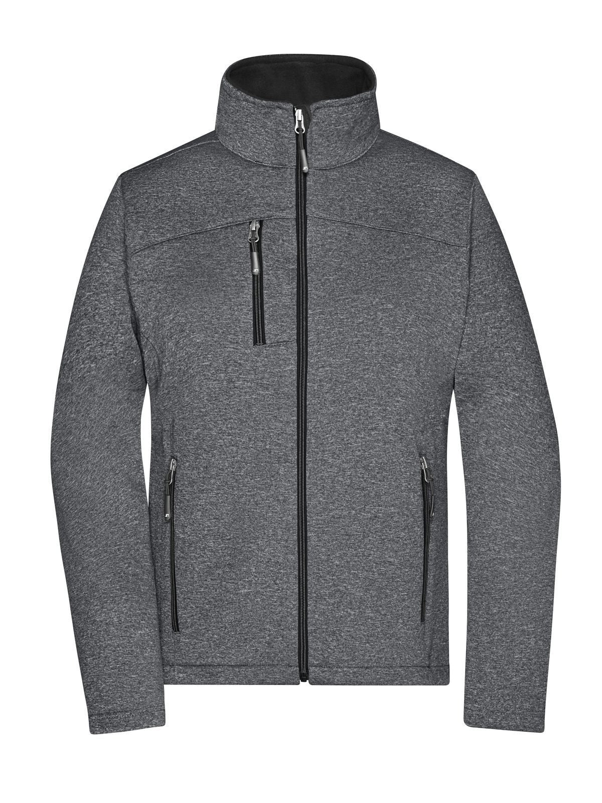 Ladies' Softshell Jacket Damen – Daiber – Farbe dark-melange/black – individuell veredelbar