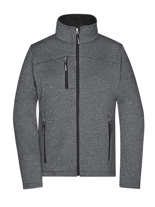 Ladies' Softshell Jacket Damen – Daiber – Farbe dark-melange/black – individuell veredelbar
