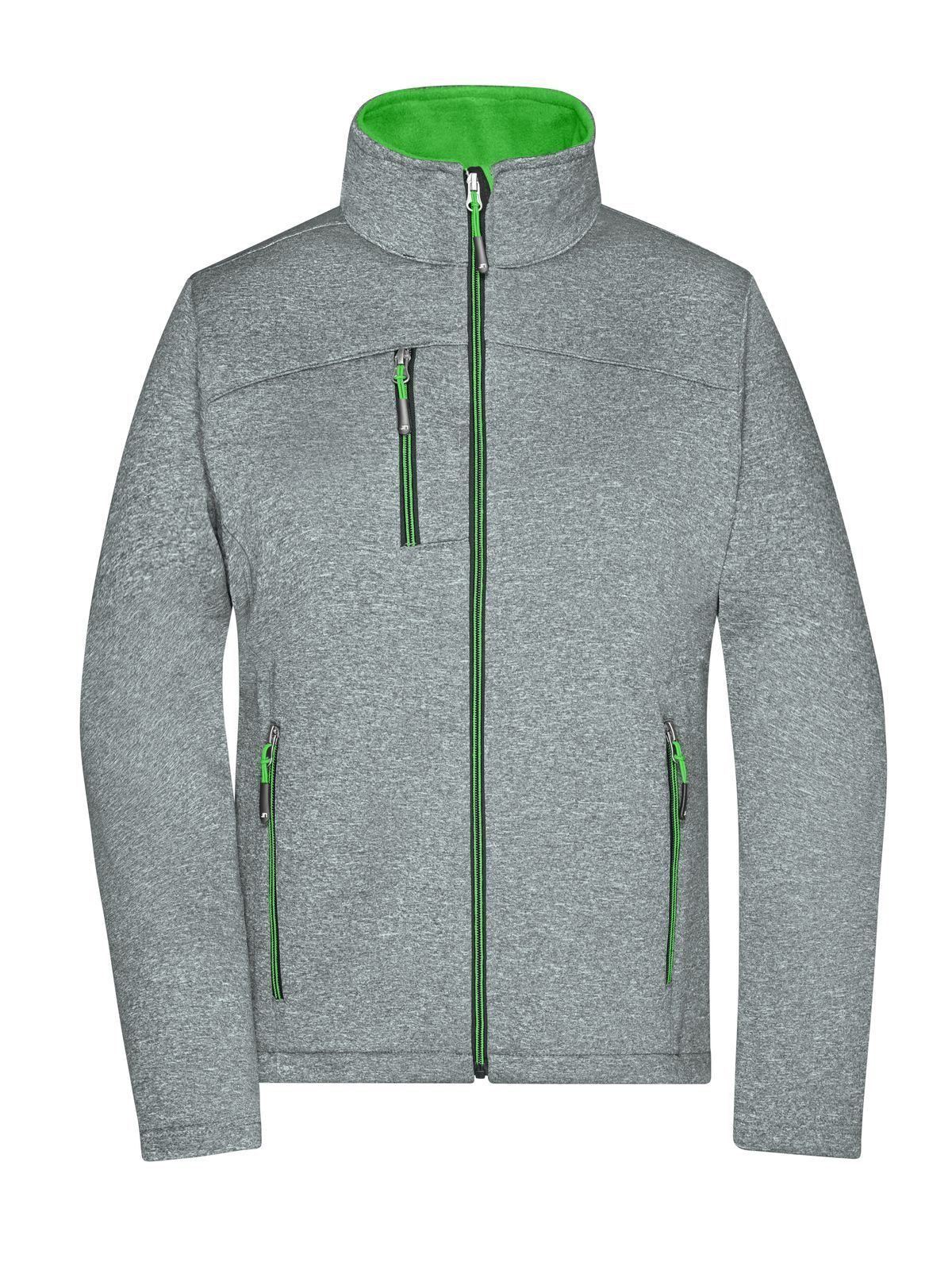 Ladies' Softshell Jacket Damen – Daiber – Farbe dark-melange/green – individuell veredelbar