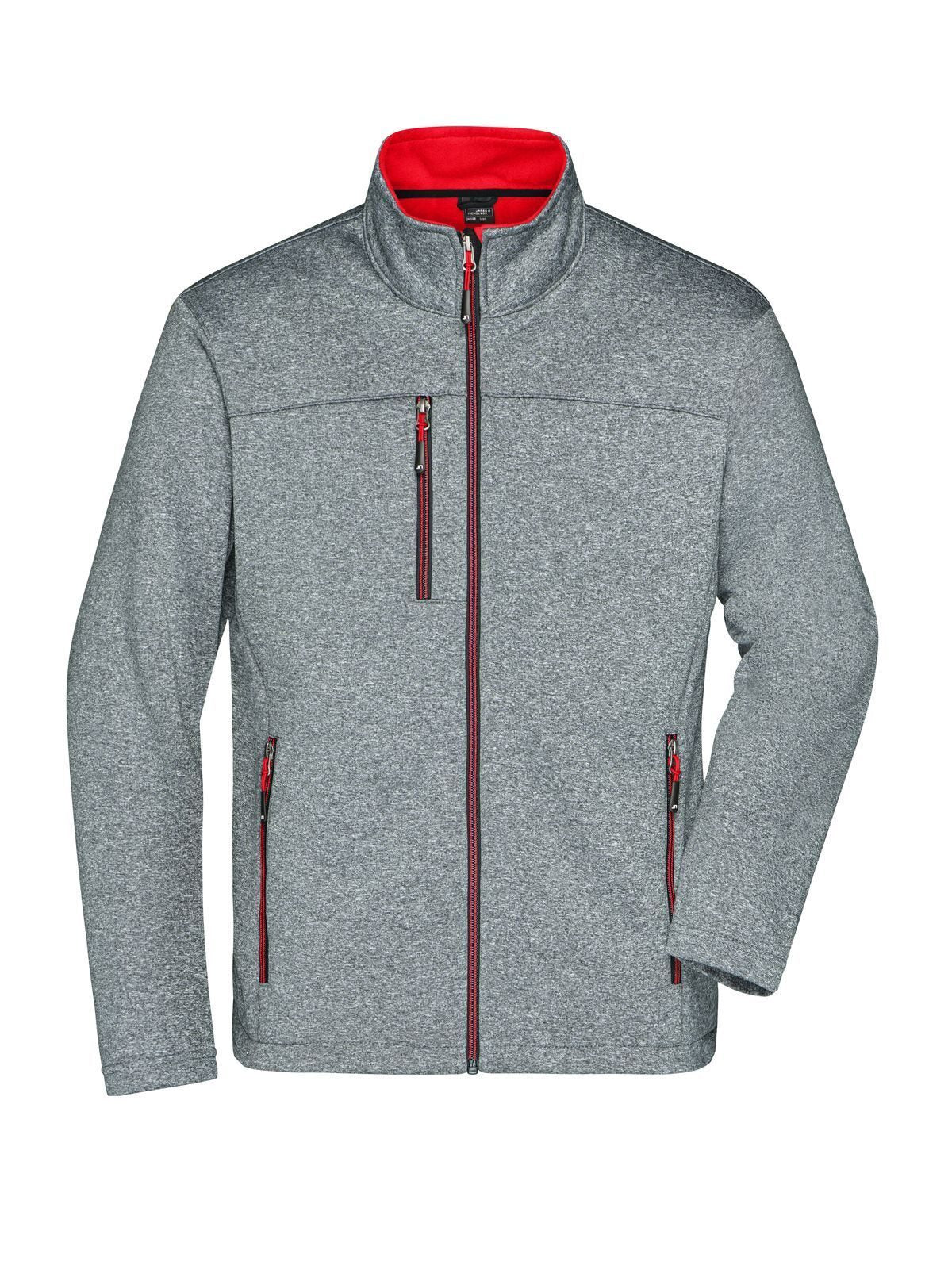 Softshell Jacket Herren – Daiber – Farbe dark-melange/red – individuell veredelbar