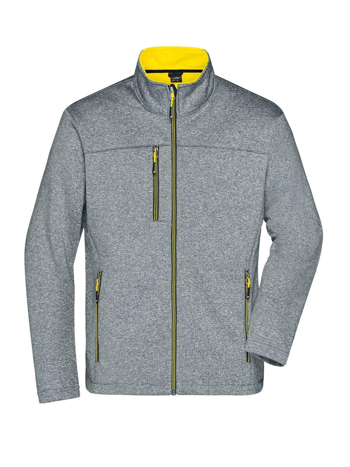 Softshell Jacket Herren – Daiber – Farbe dark-melange/yellow – individuell veredelbar