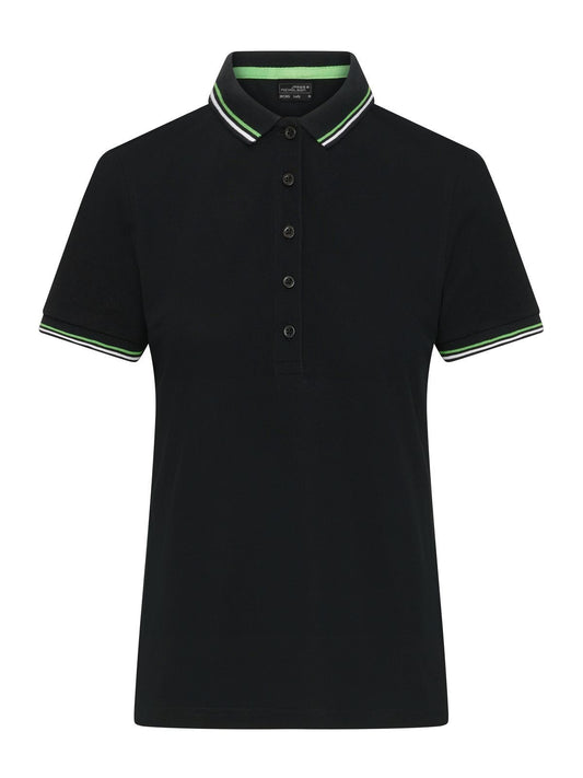 Ladies' Polo Damen Poloshirt – Daiber – Farbe black/white/lime-green – individuell veredelbar