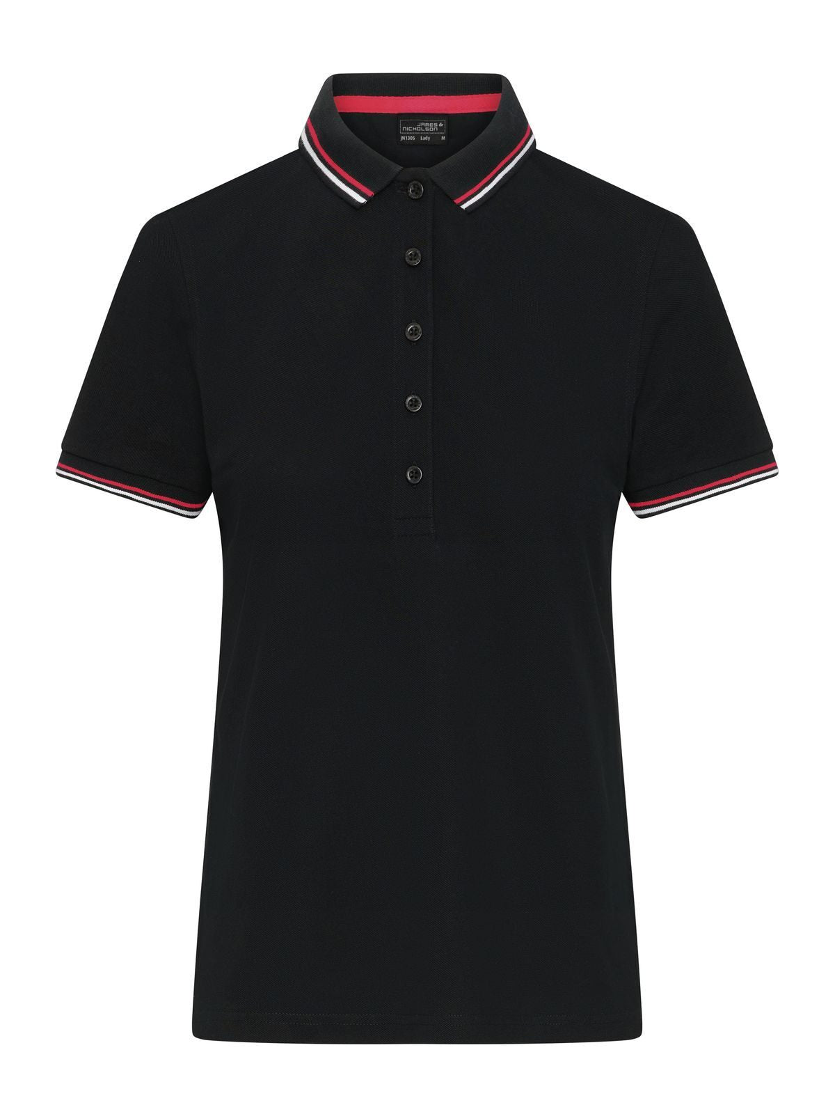 Ladies' Polo Damen Poloshirt – Daiber – Farbe black/white/red – individuell veredelbar