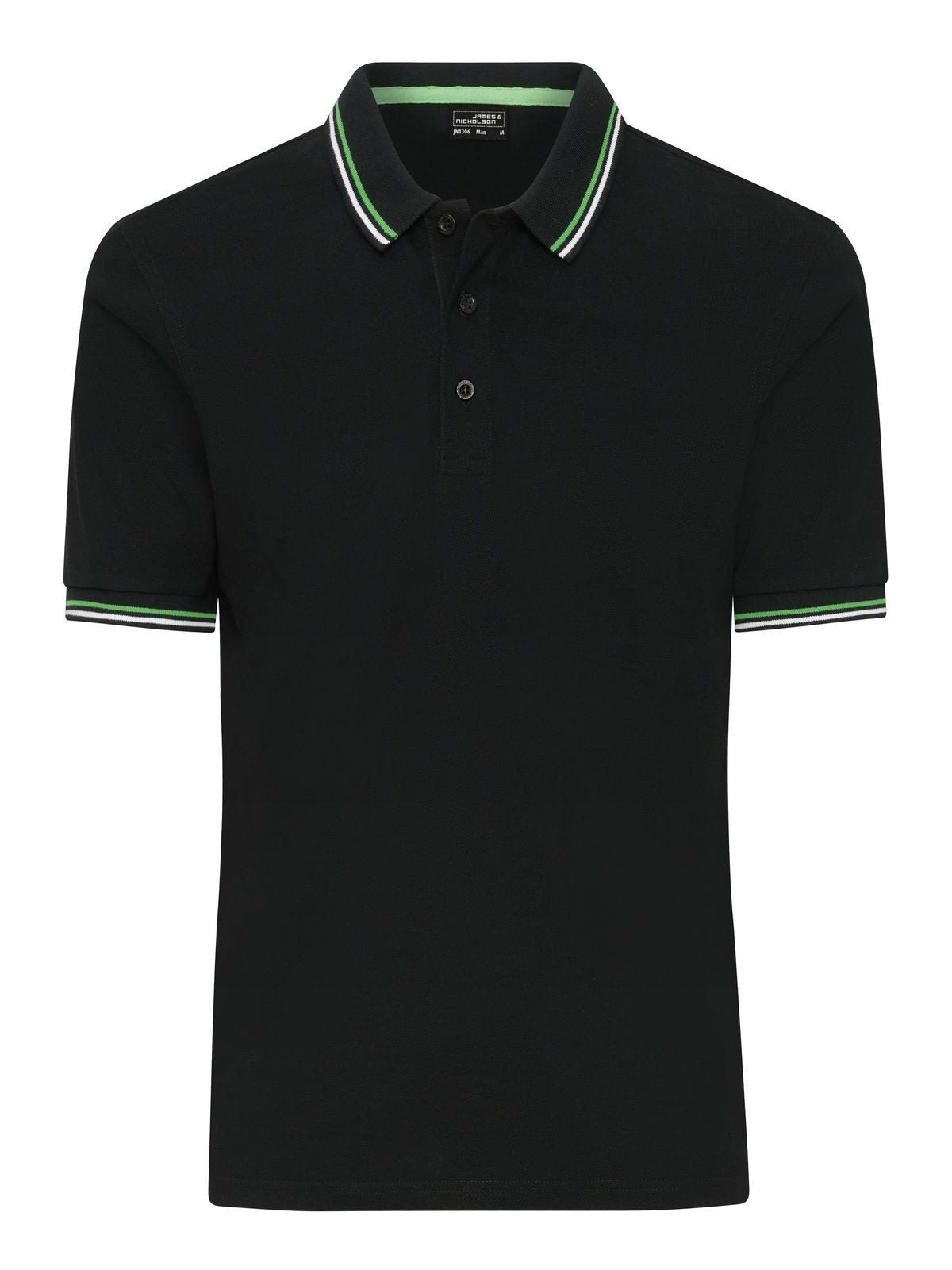 Polo Herren Poloshirt – Daiber – Farbe black/white/lime-green – individuell veredelbar