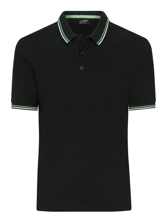 Polo Herren Poloshirt – Daiber – Farbe black/white/lime-green – individuell veredelbar