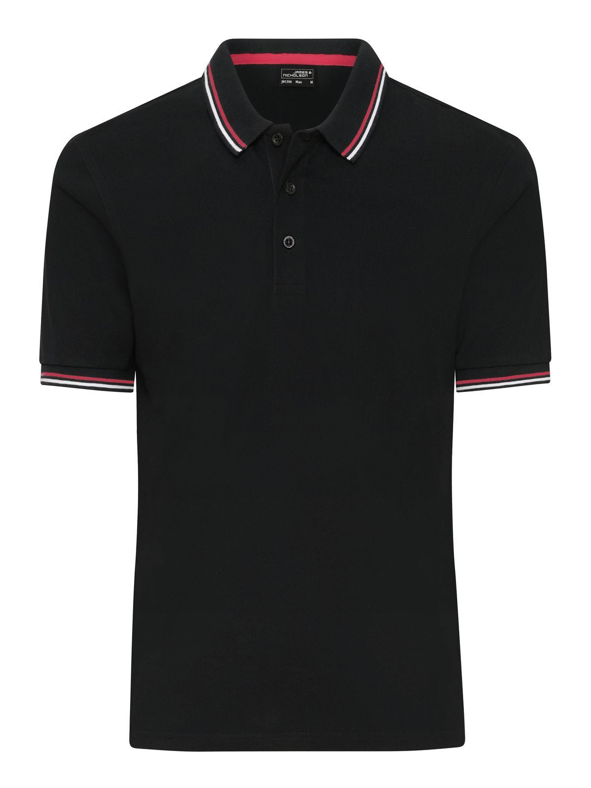 Polo Herren Poloshirt – Daiber – Farbe black/white/red – individuell veredelbar