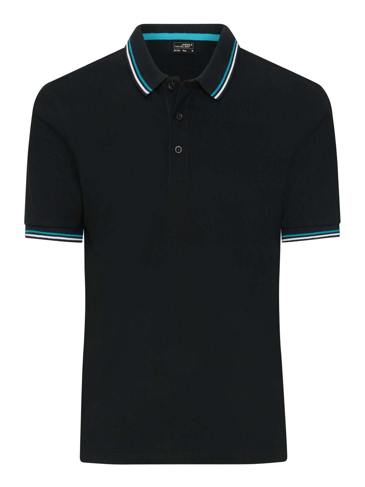Polo Herren Poloshirt – Daiber – Farbe black/white/turquoise – individuell veredelbar