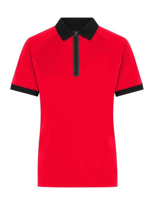 Ladies' Zip-Polo Damen Poloshirt – Daiber – Farbe light-red/black – individuell veredelbar