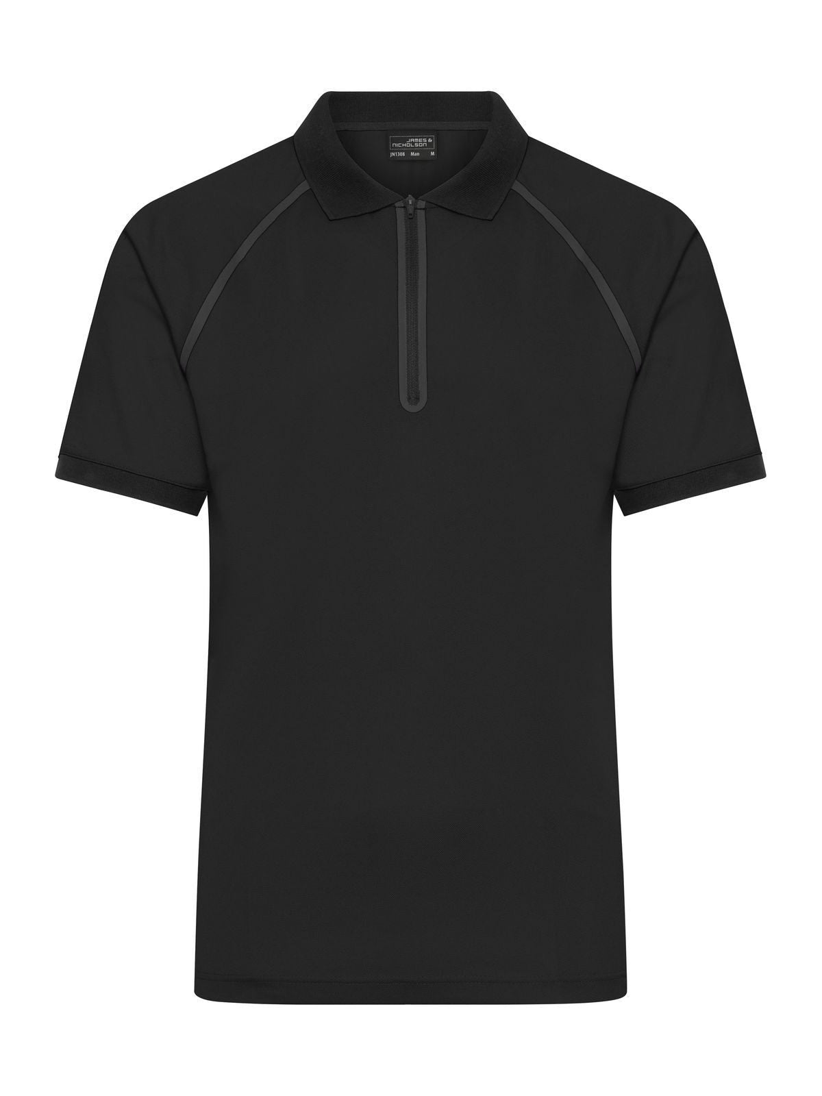 Zip-Polo Herren Poloshirt – Daiber – Farbe black/black – individuell veredelbar