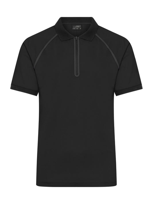 Zip-Polo Herren Poloshirt – Daiber – Farbe black/black – individuell veredelbar
