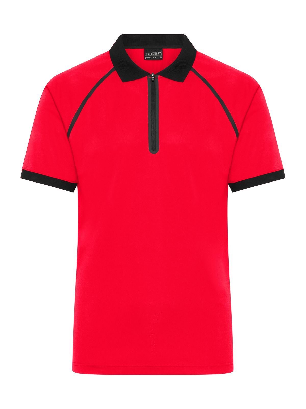 Zip-Polo Herren Poloshirt – Daiber – Farbe light-red/black – individuell veredelbar