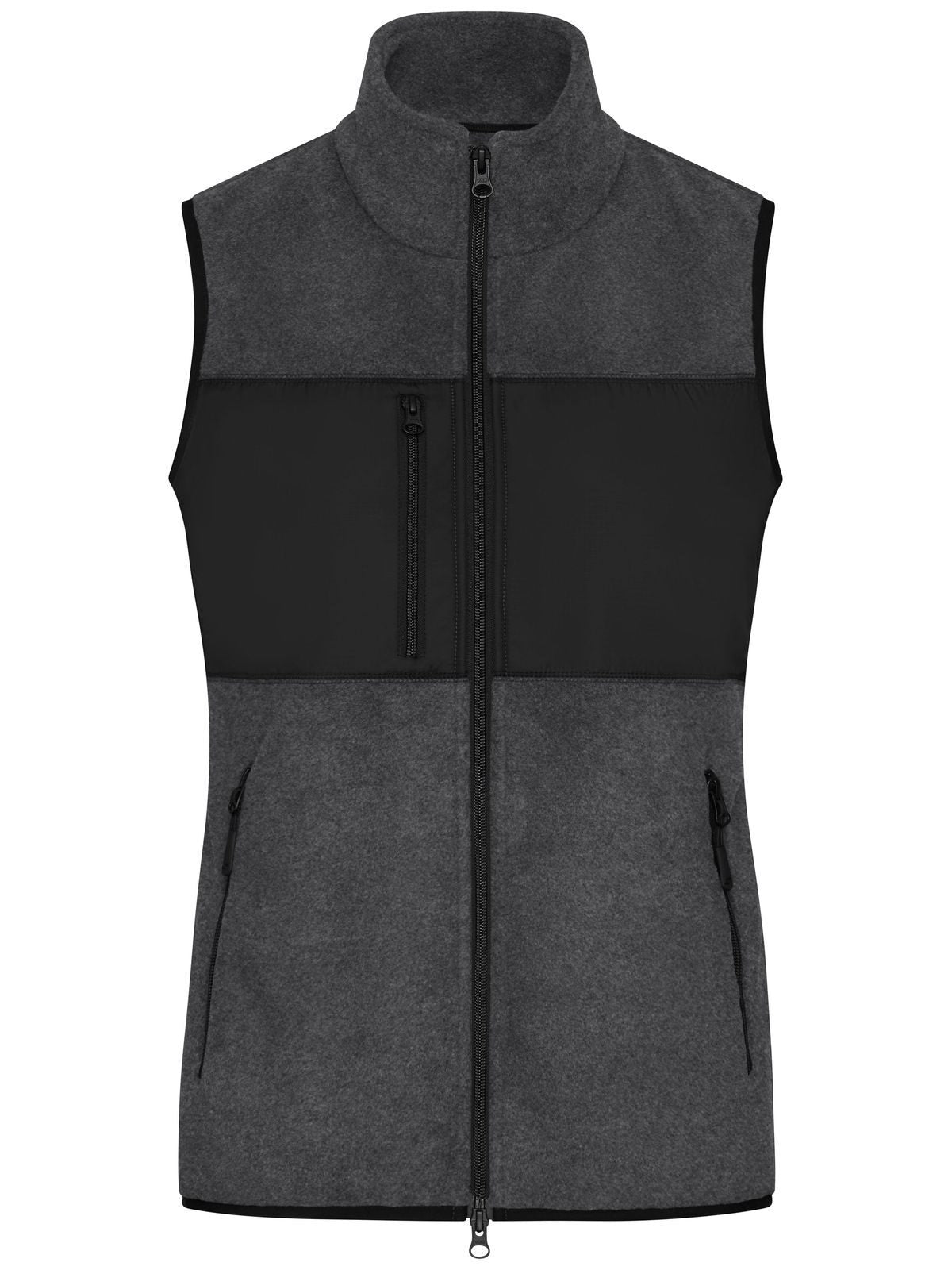 Ladies' Fleece Vest Damen – Daiber – Farbe dark-melange/black – individuell veredelbar