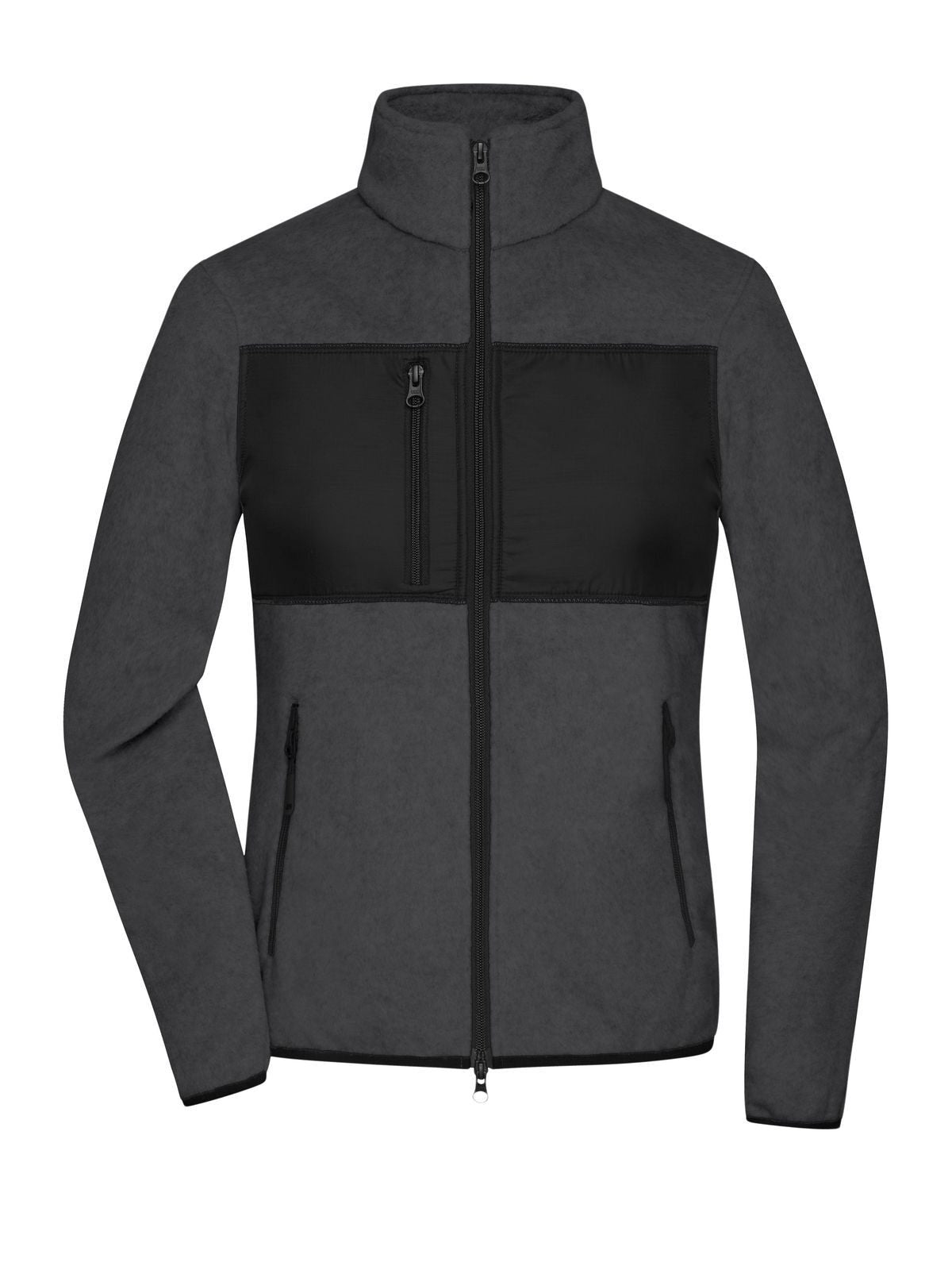 Ladies' Fleece Jacket Damen – Daiber – Farbe dark-melange/black – individuell veredelbar