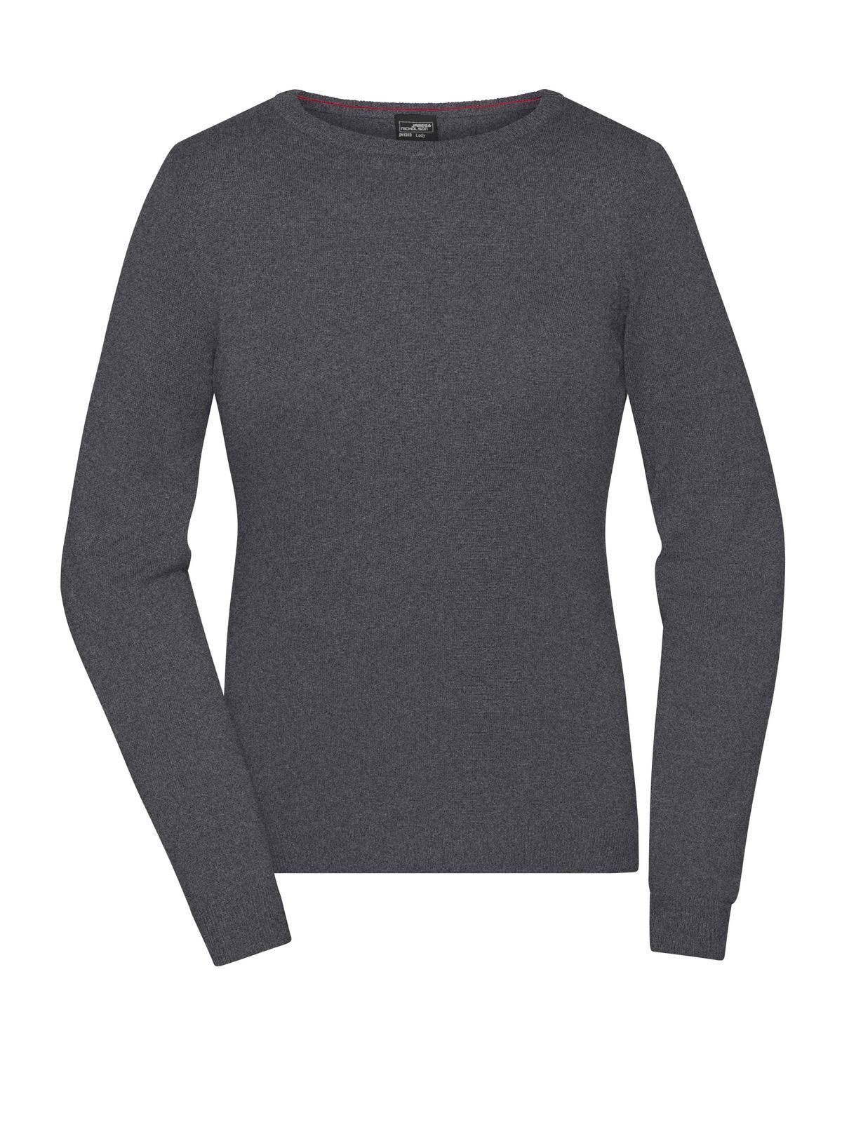 Ladies' Round-Neck Pullover Damen Strick / Weste – Daiber – Farbe anthracite-melange – individuell veredelbar