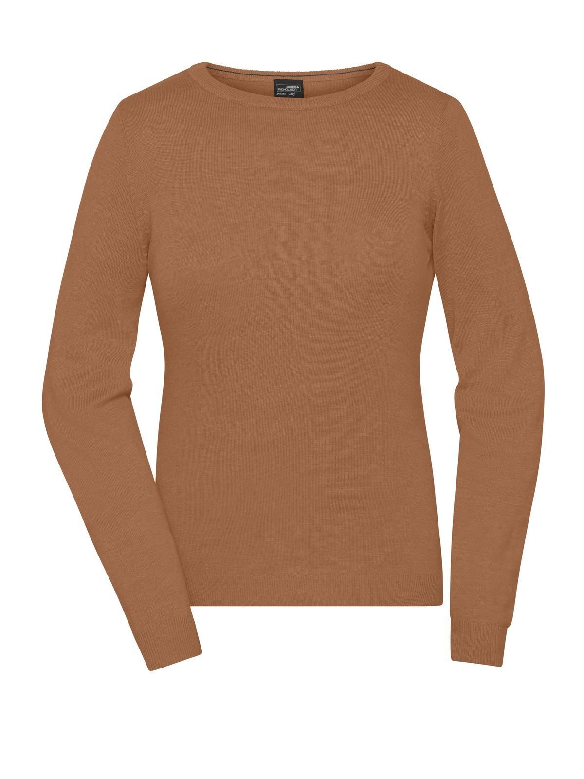 Ladies' Round-Neck Pullover Damen Strick / Weste – Daiber – Farbe camel – individuell veredelbar