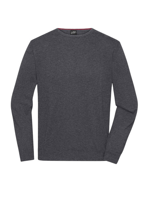 Mens' Round-Neck Pullover Herren Strick / Weste – Daiber – Farbe anthracite-melange – individuell veredelbar