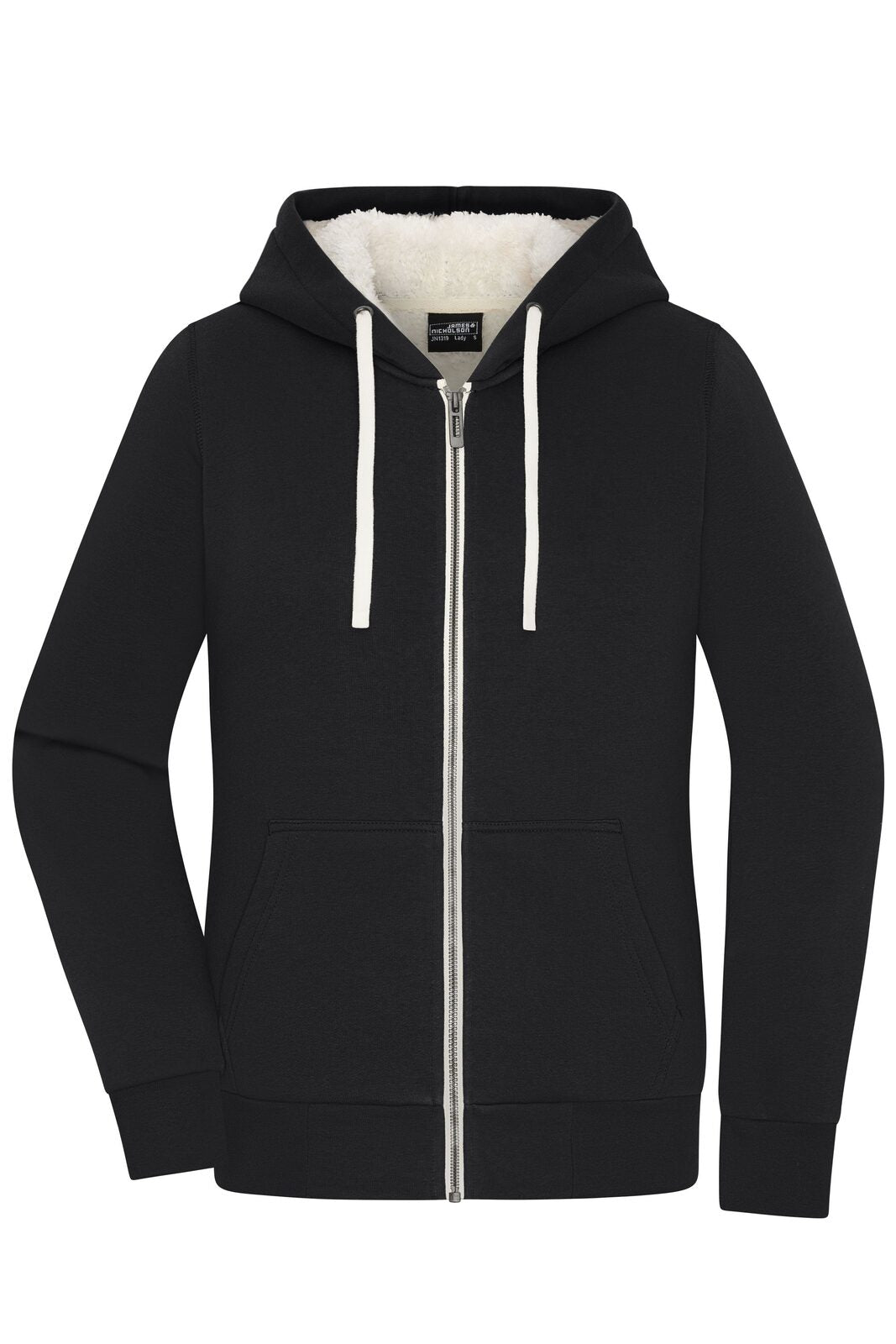 Ladies' Doubleface Jacket Damen Sweatshirt / Hoodie – Daiber – Farbe black/nature – individuell veredelbar