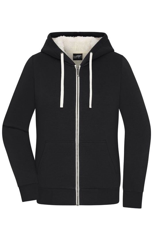 Ladies' Doubleface Jacket Damen Sweatshirt / Hoodie – Daiber – Farbe black/nature – individuell veredelbar