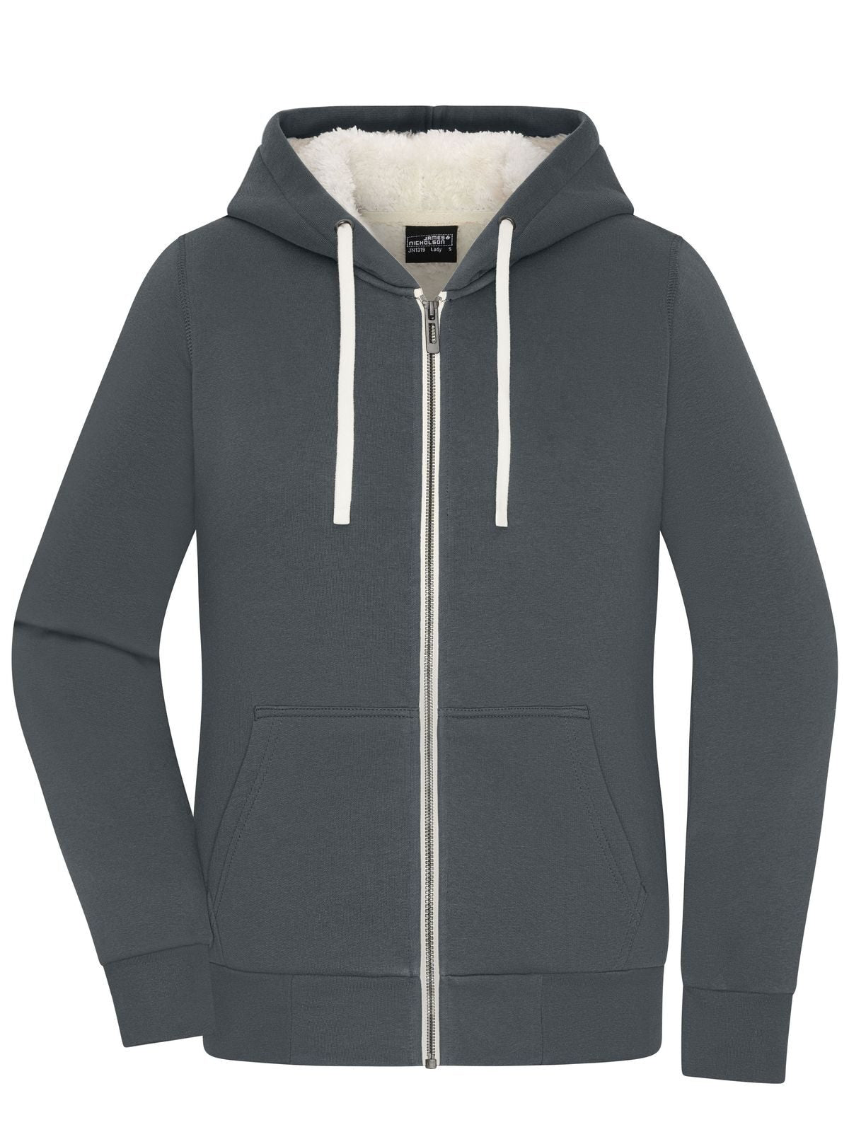 Ladies' Doubleface Jacket Damen Sweatshirt / Hoodie – Daiber – Farbe graphite/nature – individuell veredelbar