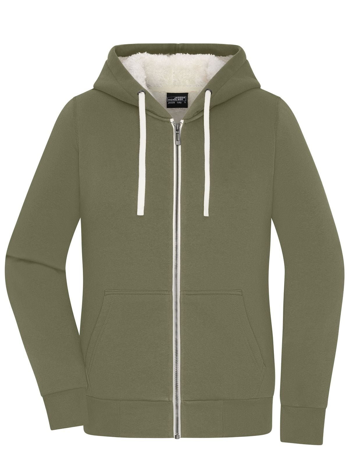Ladies' Doubleface Jacket Damen Sweatshirt / Hoodie – Daiber – Farbe olive/nature – individuell veredelbar