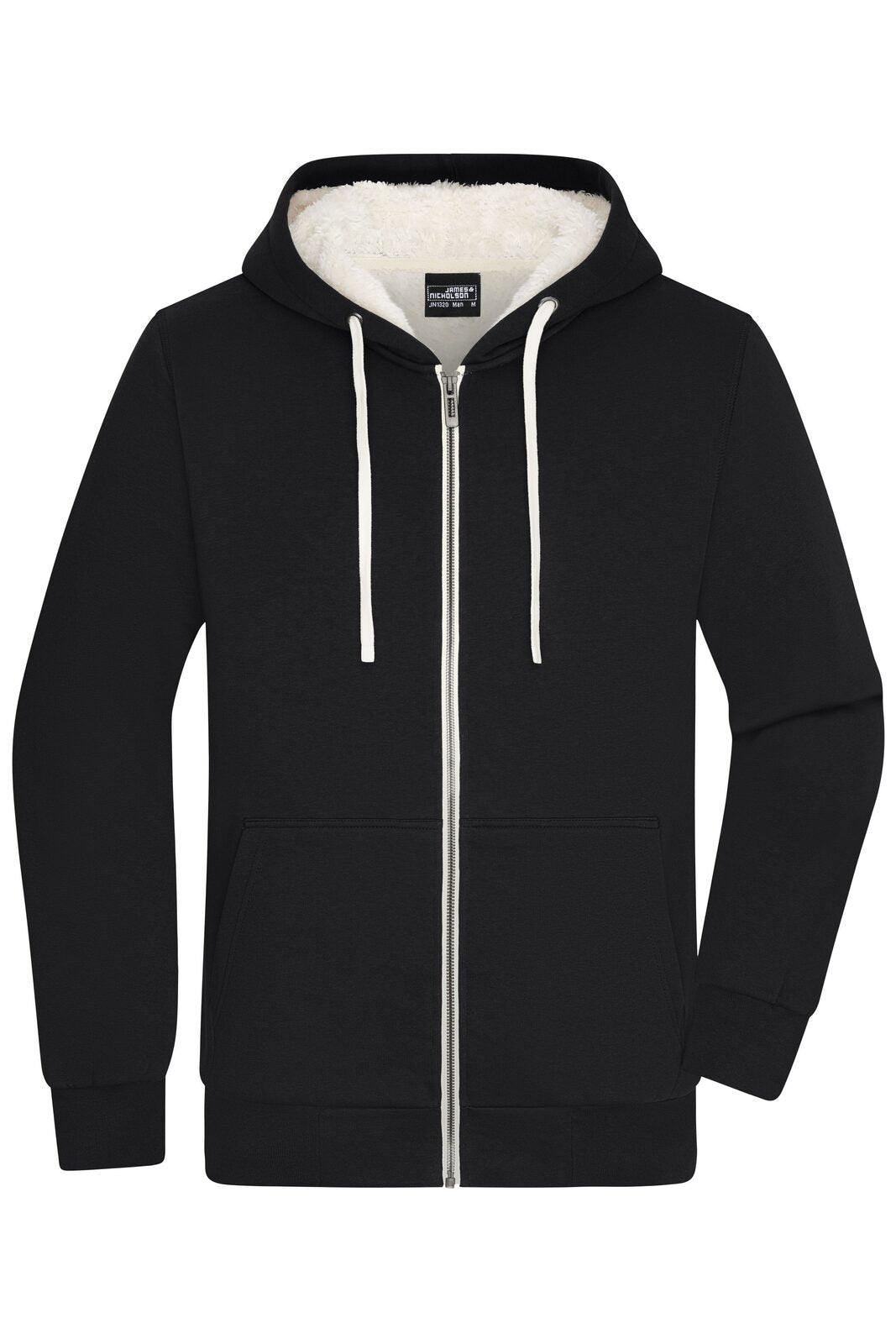 Doubleface Jacket Herren Sweatshirt / Hoodie – Daiber – Farbe black/nature – individuell veredelbar