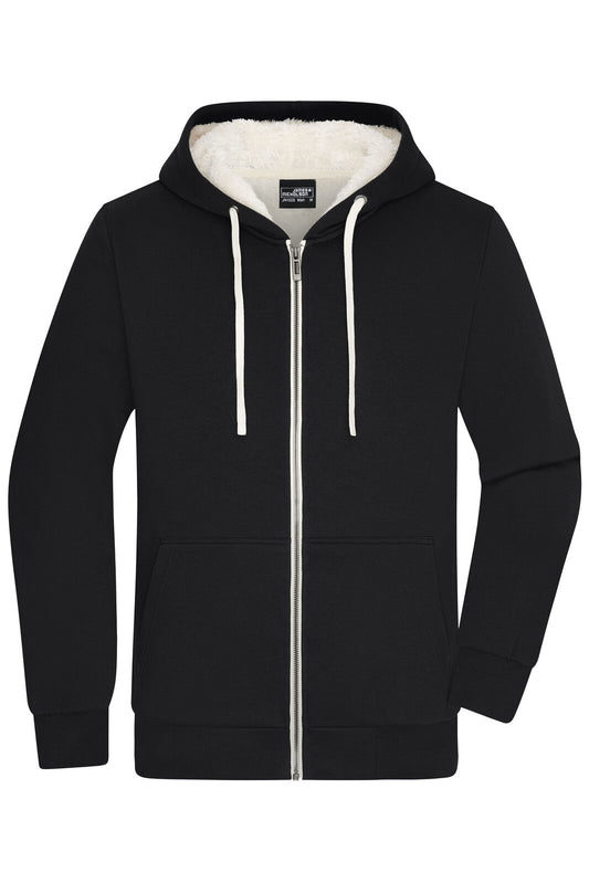 Doubleface Jacket Herren Sweatshirt / Hoodie – Daiber – Farbe black/nature – individuell veredelbar