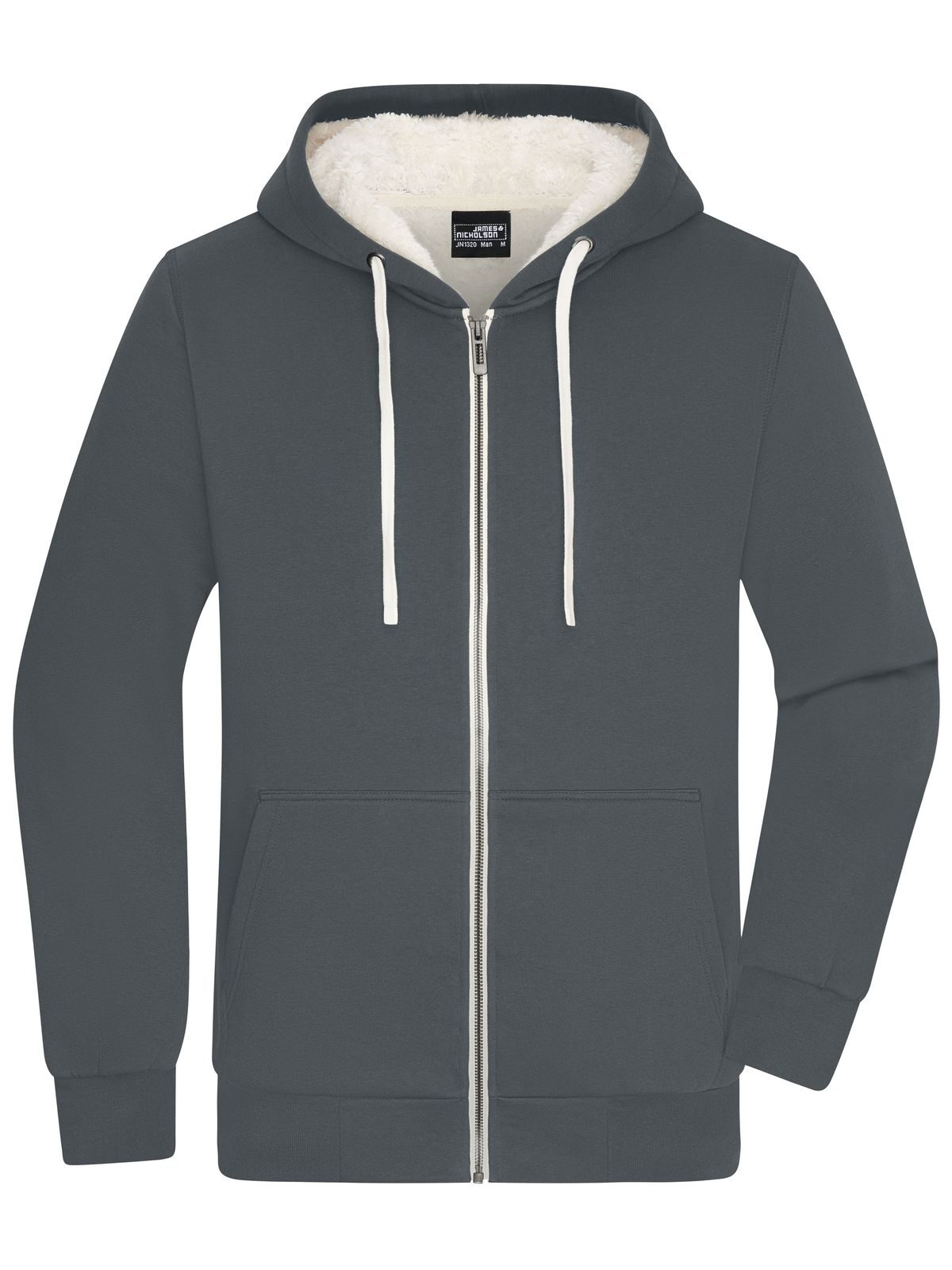 Doubleface Jacket Herren Sweatshirt / Hoodie – Daiber – Farbe graphite/nature – individuell veredelbar