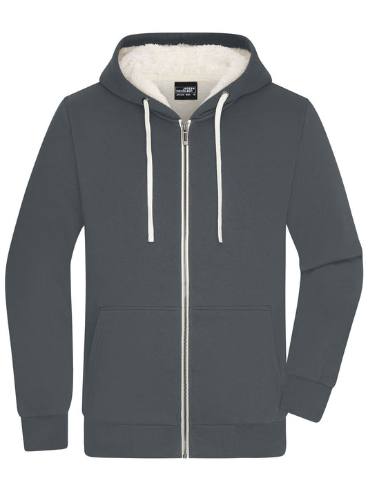 Doubleface Jacket Herren Sweatshirt / Hoodie – Daiber – Farbe graphite/nature – individuell veredelbar