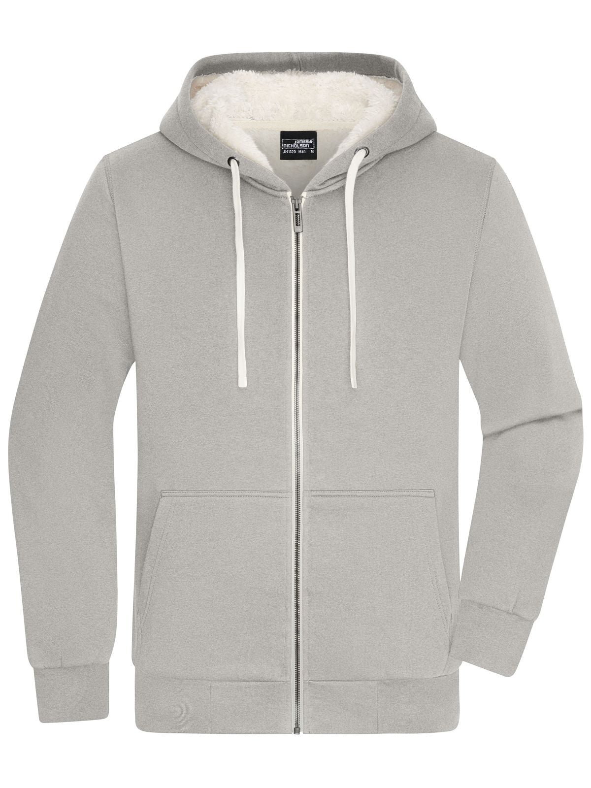 Doubleface Jacket Herren Sweatshirt / Hoodie – Daiber – Farbe light-melange/nature – individuell veredelbar