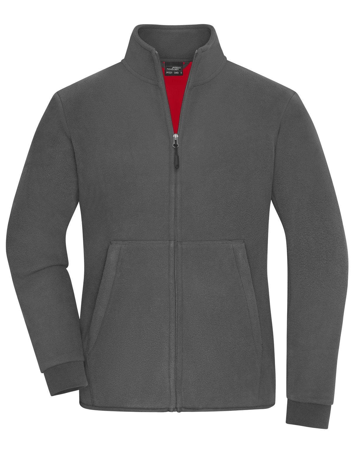 Ladies' Bonded Fleece Jacket Damen – Daiber – Farbe carbon/red – individuell veredelbar