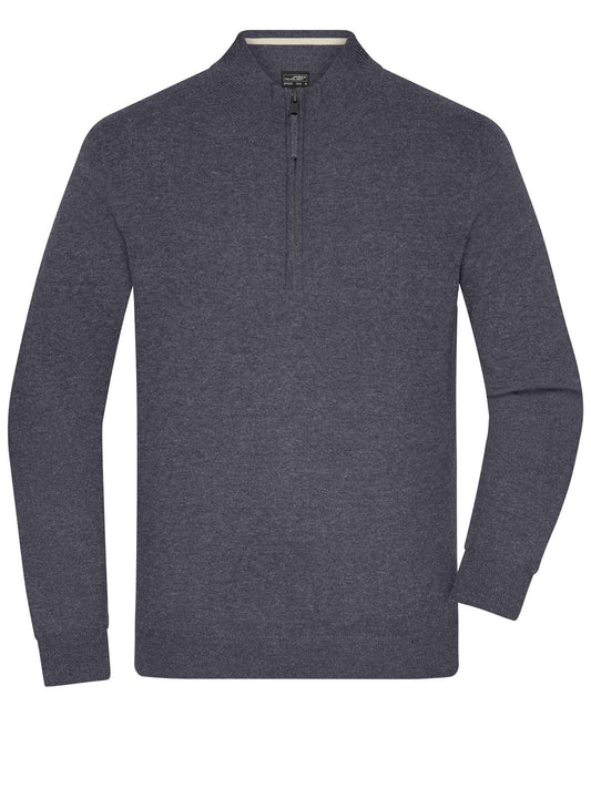 Half-Zip Troyer Herren Strick / Weste – Daiber – Farbe anthracite-melange – individuell veredelbar